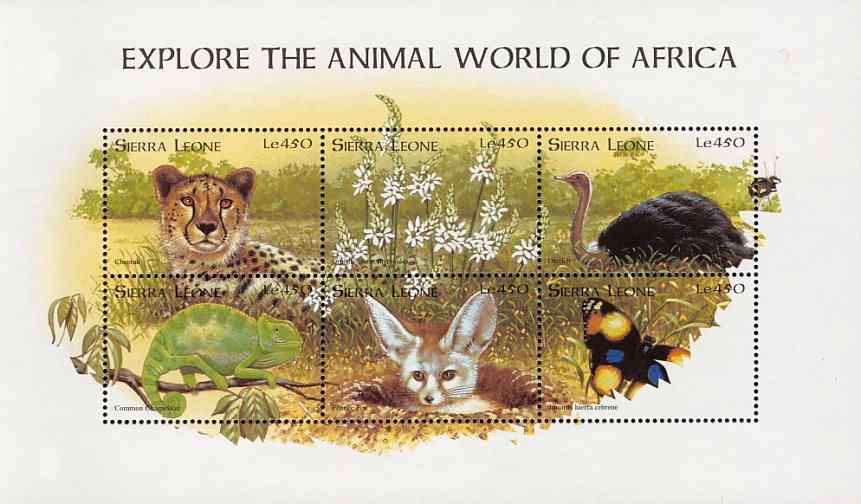 塞拉利昂鸵鸟邮票