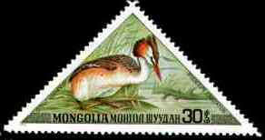 蒙古凤头鸊鷉邮票