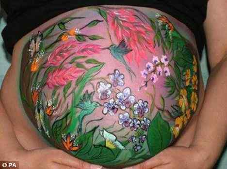 可爱的孕妇 可爱的彩绘