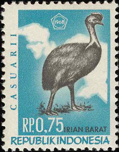 印度尼西亚单垂鹤鸵邮票