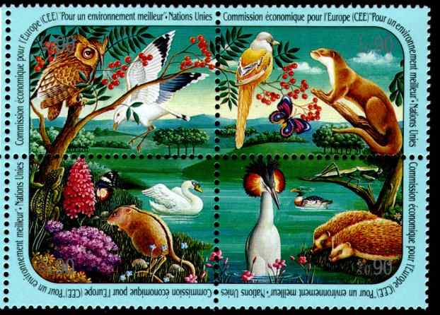 联合国凤头鸊鷉邮票