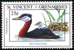 圣文森特赤颈鸊鷉邮票