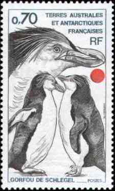 法国白颊黄眉企鹅邮票