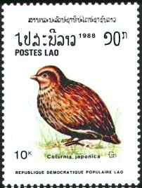 老挝日本鹌鹑邮票