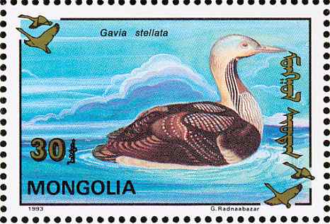 蒙古太平洋潜鸟邮票