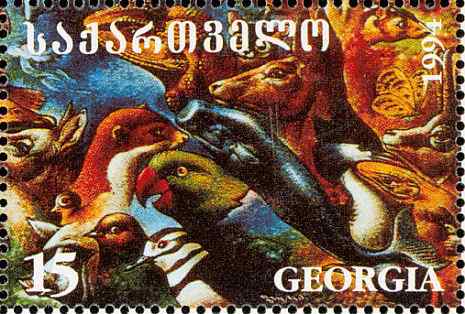 格鲁吉亚凤头鸊鷉邮票