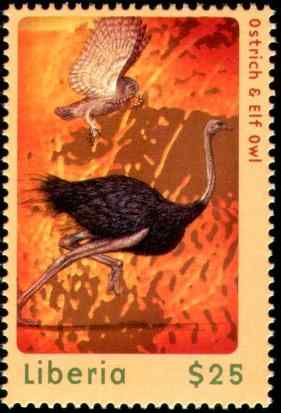 利比里亚鸵鸟邮票