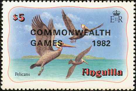 英联邦运动会加盖邮票褐鹈鹕