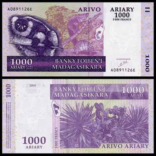 马达加斯加法郎上面的动植物