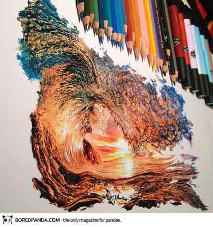 水溶彩铅动物绘画